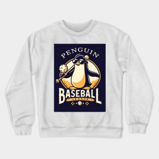 Penguin Baseball Tribute - Penguin Baseball League - Baseball Gift Crewneck Sweatshirt